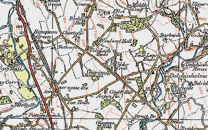 Old map of Five Lane Ends in 1924