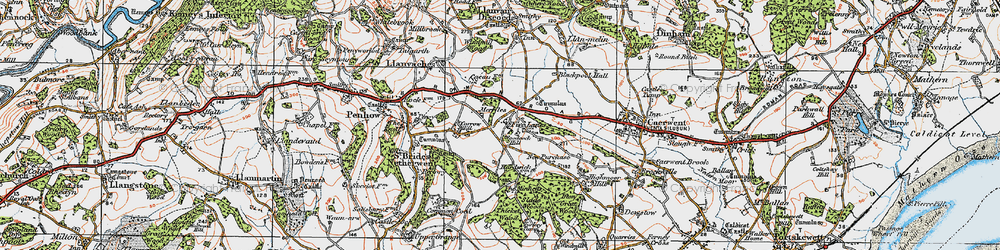 Old map of Five Lanes in 1919