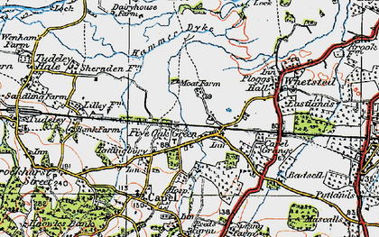 Old map of Five Oak Green in 1920