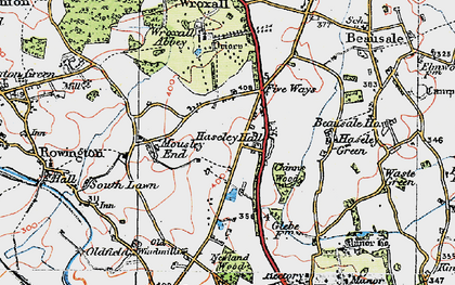 Old map of Five Ways in 1919