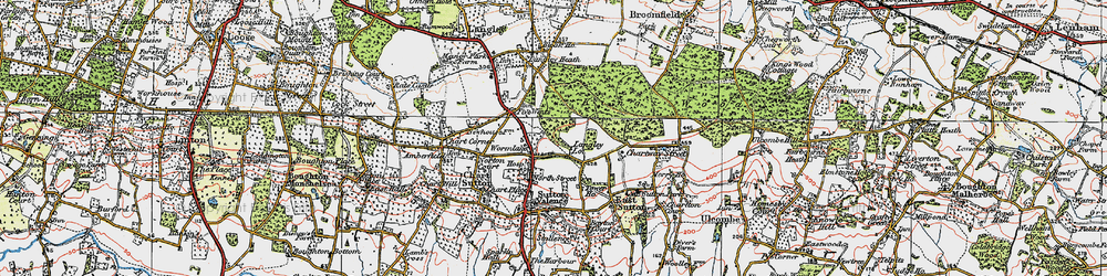 Old map of Five Wents in 1921