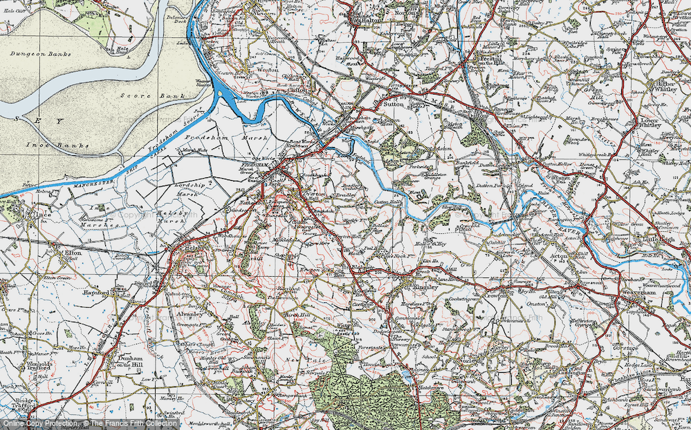 Old Map of Fivecrosses, 1923 in 1923