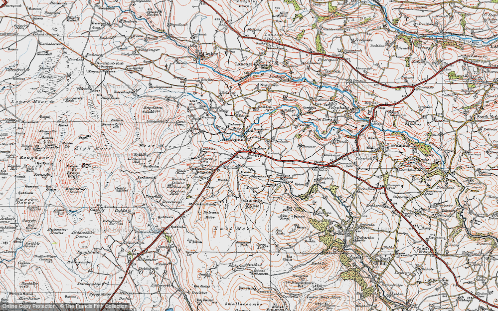 Old Map of Historic Map covering Poldhu in 1919