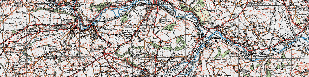 Old map of Fixby in 1925
