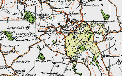 Old map of Flack's Green in 1921