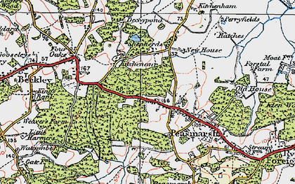 Old map of Flackley Ash in 1921