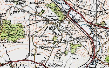 Old map of Flackwell Heath in 1919