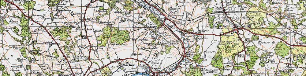 Old map of Flackwell Heath in 1919