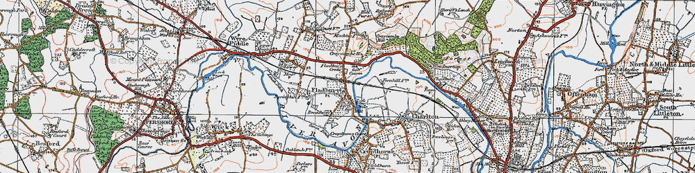 Old map of Fladbury in 1919