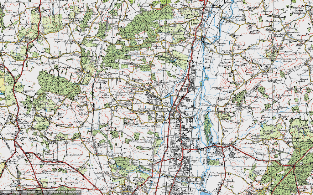 Old Map of Flamstead End, 1920 in 1920