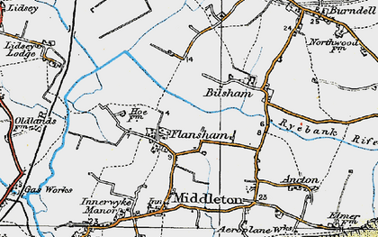 Old map of Flansham in 1920