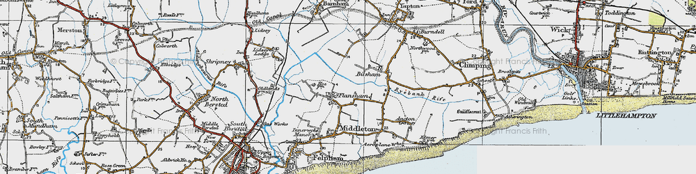 Old map of Flansham in 1920