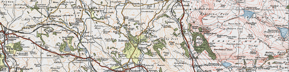 Old map of Flasby in 1925