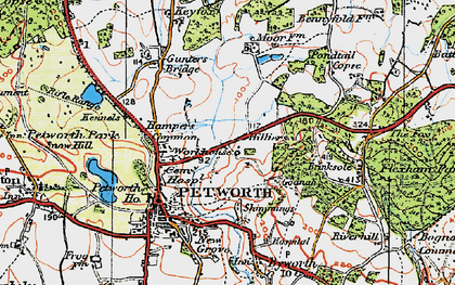 Old map of Pondtail Copse in 1920