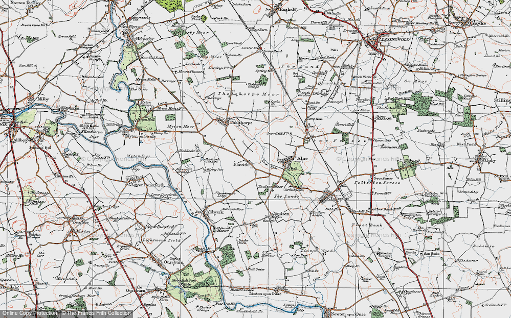 Old Map of Flawith, 1925 in 1925