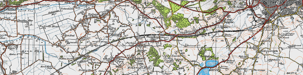 Old map of Flax Bourton in 1919