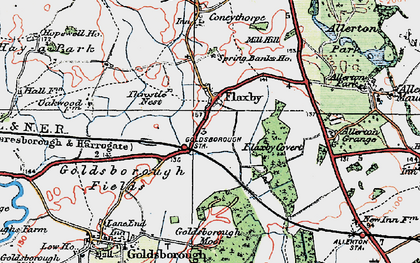 Old map of Flaxby in 1925