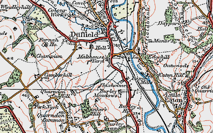 Old map of Burley Grange in 1921