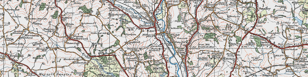 Old map of Burley Meadows in 1921