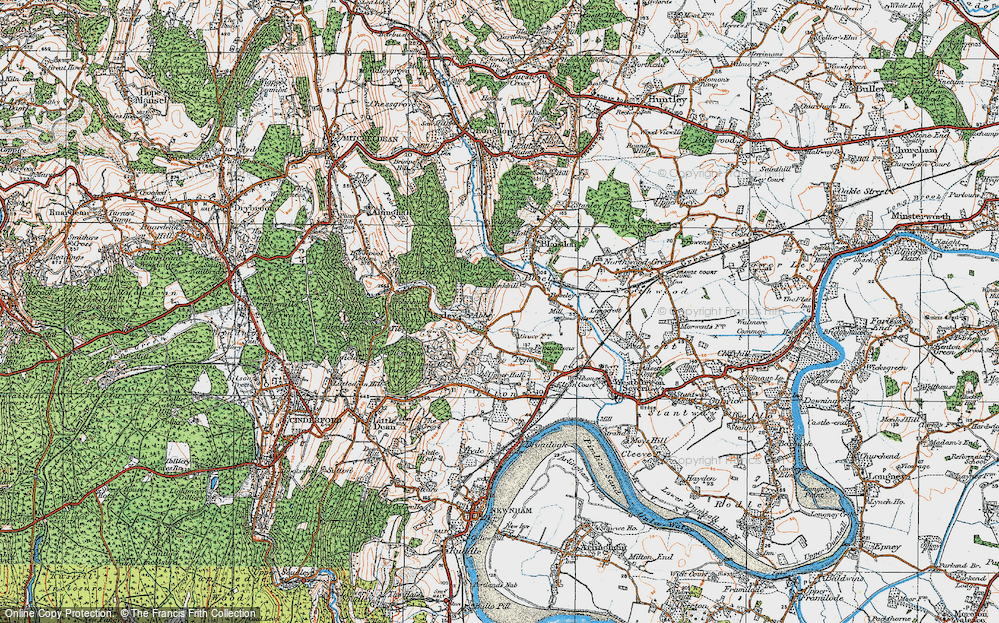 Old Map of Flaxley, 1919 in 1919