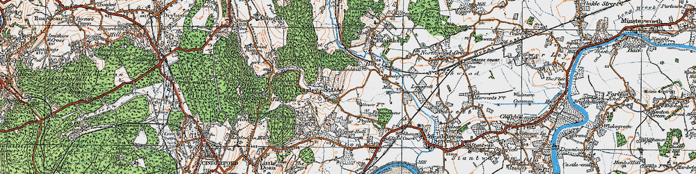 Old map of Flaxley in 1919