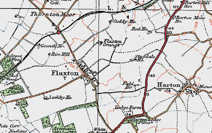 Old map of Flaxton in 1924