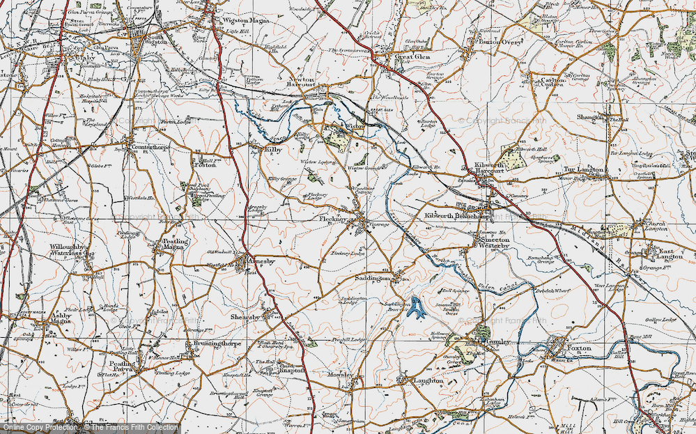 Old Map of Fleckney, 1920 in 1920