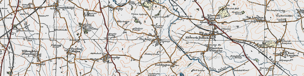 Old map of Fleckney in 1920