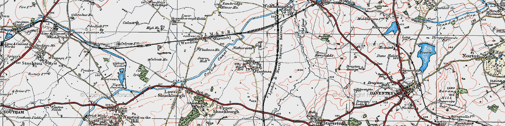 Old map of Flecknoe in 1919