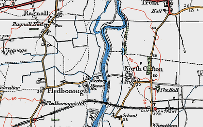 Old map of Fledborough in 1923