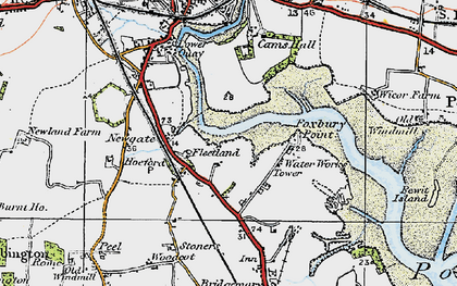 Old map of Fleetlands in 1919