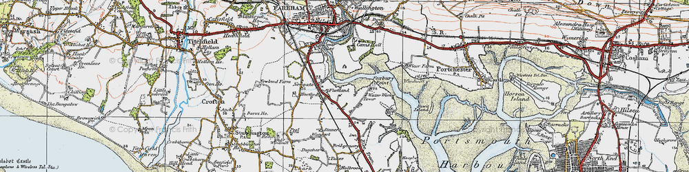 Old map of Fleetlands in 1919