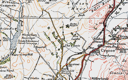 Old map of Winterburn Reservoir in 1925