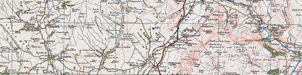 Old map of Boss Moor in 1925