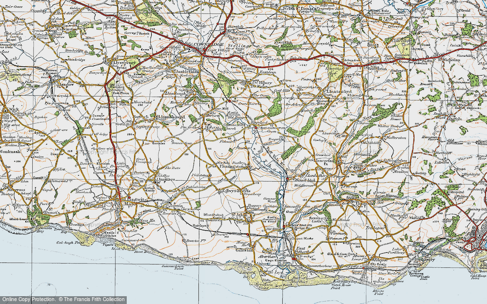 Old Map of Flemingston, 1922 in 1922