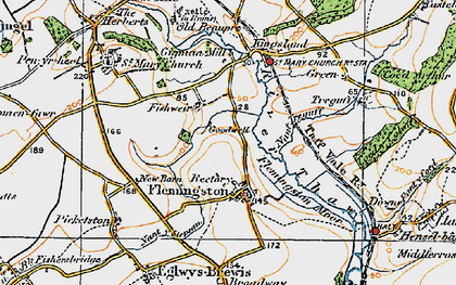 Old map of Flemingston in 1922