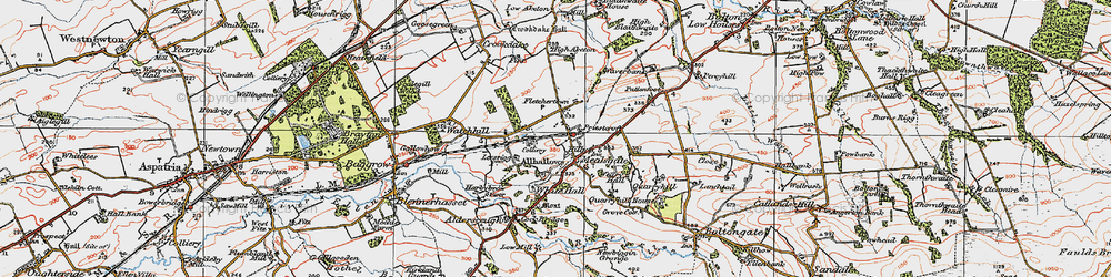 Old map of Whitehall in 1925
