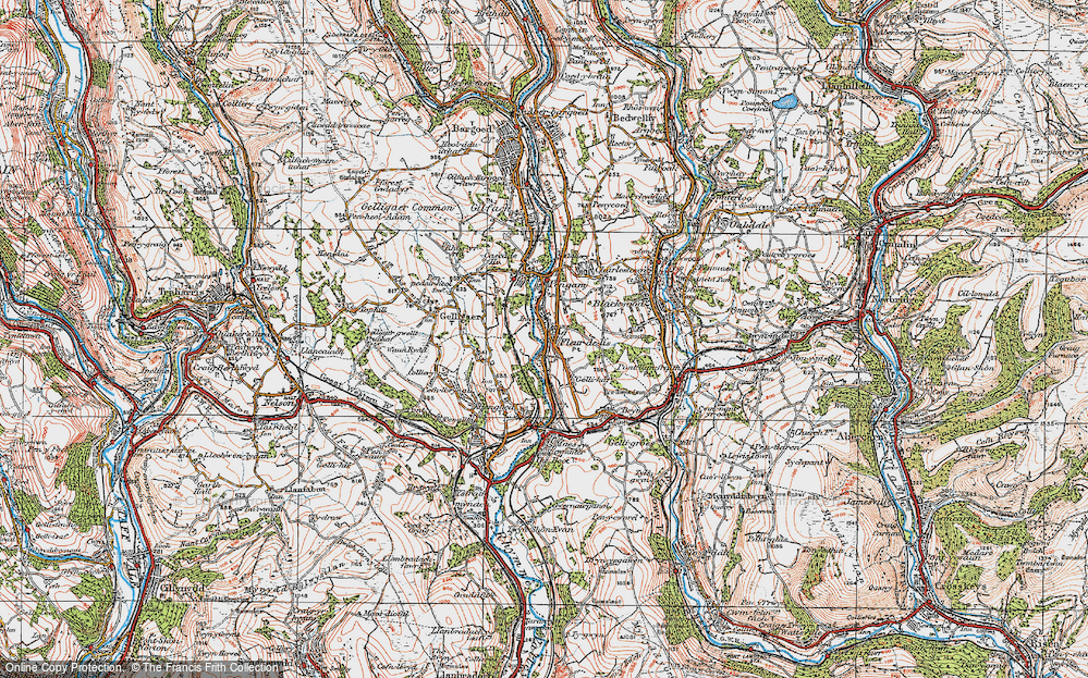 Old Map of Fleur-de-lis, 1919 in 1919
