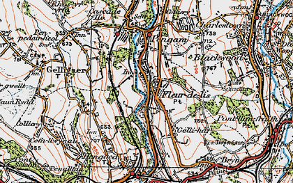 Old map of Fleur-de-lis in 1919