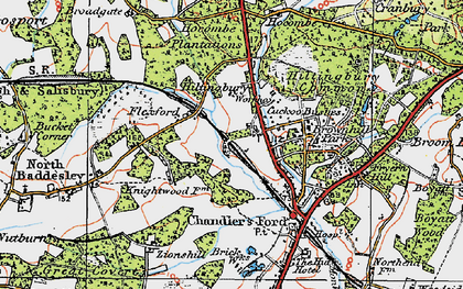 Old map of Flexford in 1919