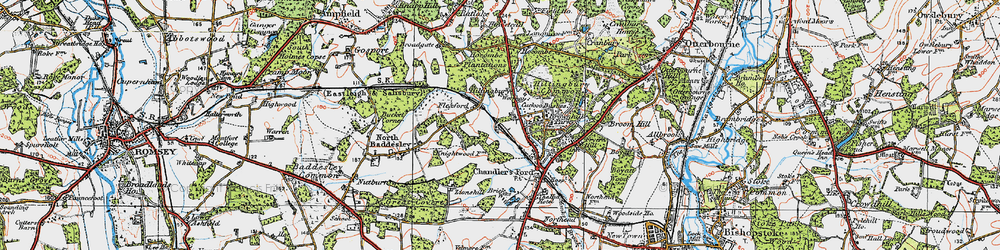 Old map of Flexford in 1919