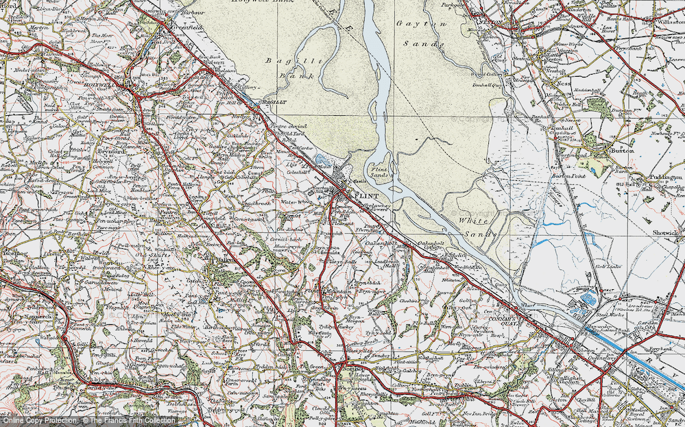 Old Map of Flint, 1924 in 1924