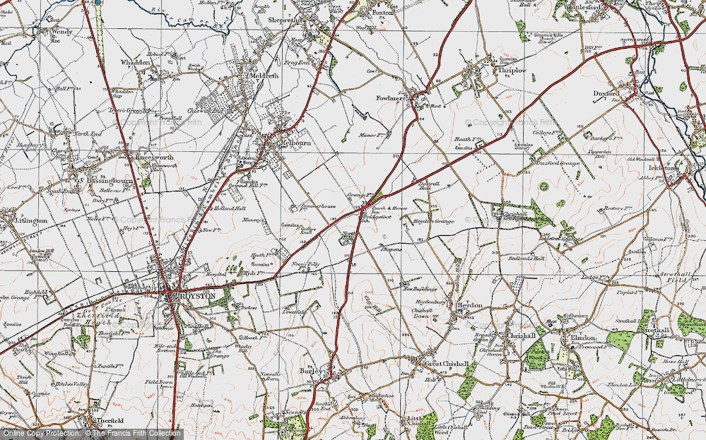 Old Map of Flint Cross, 1920 in 1920