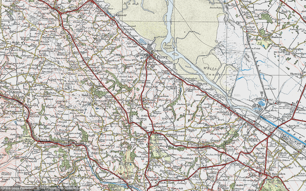 Old Map of Historic Map covering Bryn-y-garreg in 1924