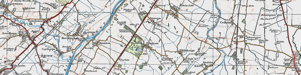 Old map of Flintham in 1921
