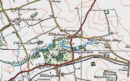 Old map of Flitcham in 1921