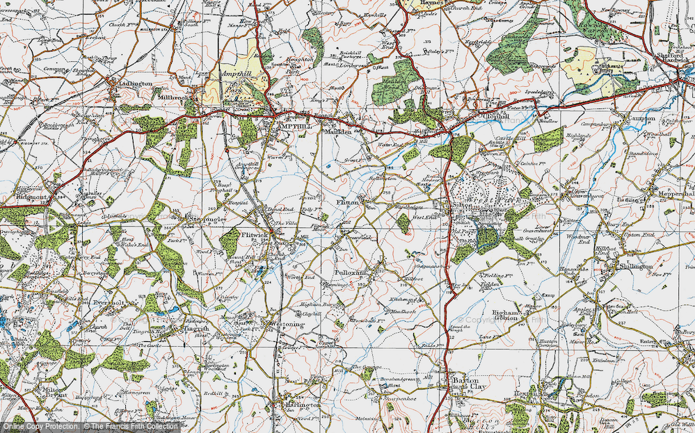 Old Map of Flitton, 1919 in 1919