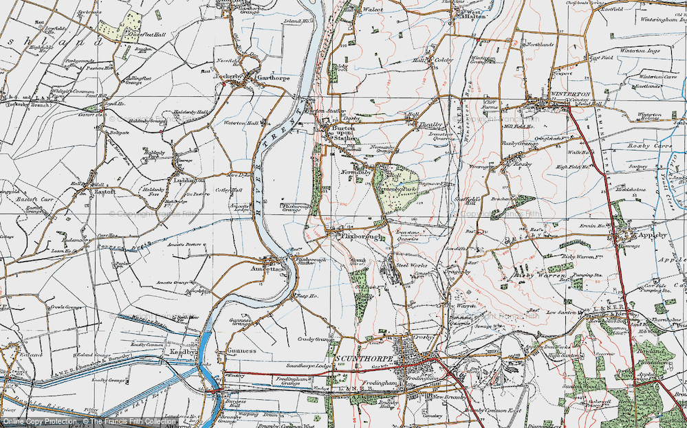 Old Map of Flixborough, 1924 in 1924