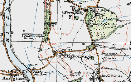 Old map of Flixborough in 1924