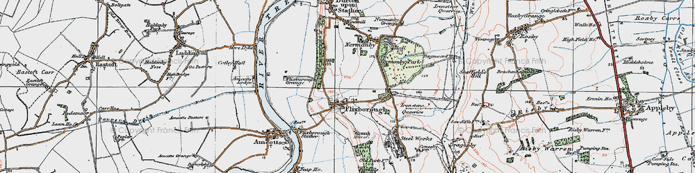 Old map of Flixborough in 1924